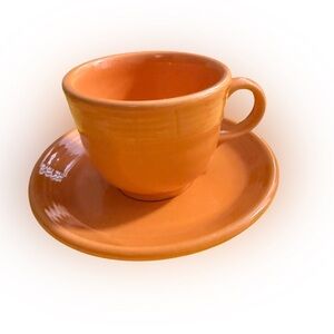 COPY - Fiesta Fiestaware Coffee Tea Cup & Saucer Homer Laughlin Co USA Persimmo…